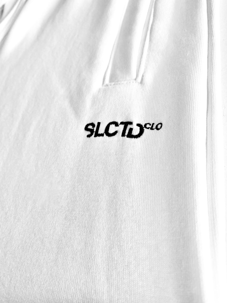 Slctd logo pants - white
